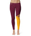 Iona Gaels Vive La Fete Game Day Collegiate Leg Color Block Women Maroon Gold Yoga Leggings