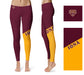 Iona Gaels Vive La Fete Game Day Collegiate Leg Color Block Women Maroon Gold Yoga Leggings - Vive La Fête - Online Apparel Store