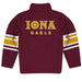 Iona College Gaels Vive La Fete Game Day Maroon Quarter Zip Pullover Stripes on Sleeves - Vive La Fête - Online Apparel Store