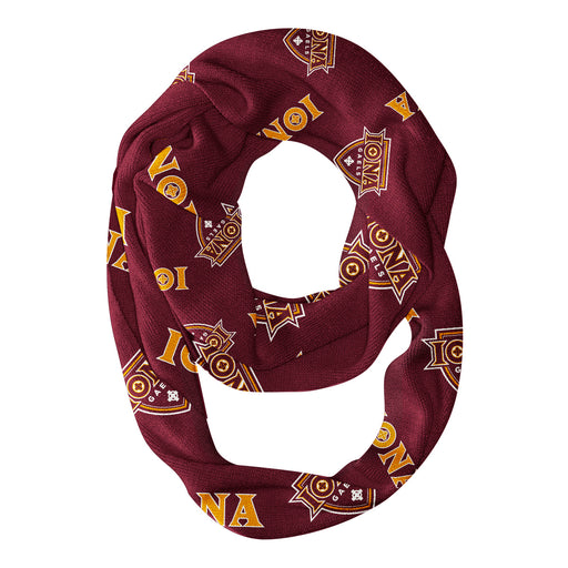Iona Gaels Vive La Fete Repeat Logo Game Day Collegiate Women Light Weight Ultra Soft Infinity Scarf
