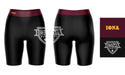 Iona Gaels Vive La Fete Game Day Logo on Thigh and Waistband Black and Maroon Women Bike Short 9 Inseam - Vive La Fête - Online Apparel Store