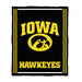 Iowa Hawkeyes Vive La Fete Kids Game Day Black Plush Soft Minky Blanket 36 x 48 Mascot