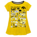 Iowa Hawkeyes Hand Sketched Vive La Fete Impressions Artwork Gold Short Sleeve Top