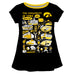 Iowa Hawkeyes Hand Sketched Vive La Fete Impressions Artwork Black Short Sleeve Top