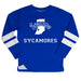 Indiana State University Stripes Blue Long Sleeve Fleece Sweatshirt Side Vents - Vive La Fête - Online Apparel Store