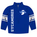 Indiana State University Stripes Blue Long Sleeve Quarter Zip Sweatshirt - Vive La Fête - Online Apparel Store