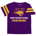 Northern Iowa Panthers Vive La Fete Boys Game Day Purple Short Sleeve Tee with Stripes on Sleeves - Vive La Fête - Online Apparel Store