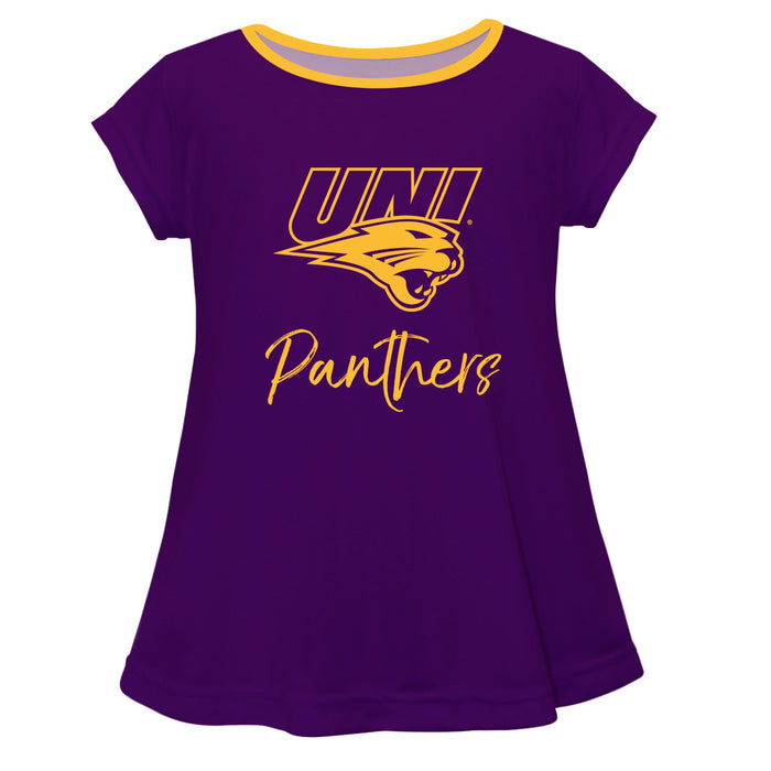 Northern Iowa Panthers Vive La Fete Girls Game Day Short Sleeve Purple Top with School Mascot and Name - Vive La Fête - Online Apparel Store