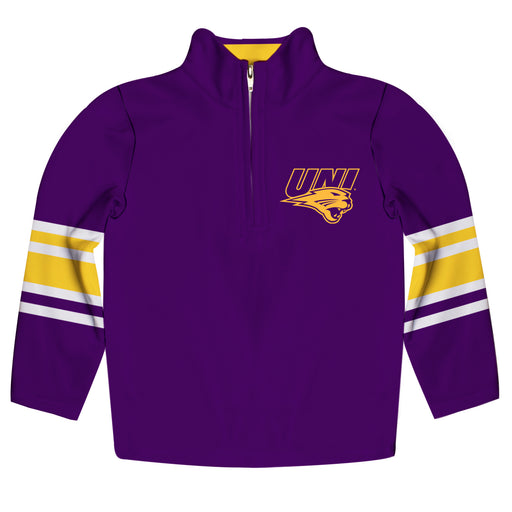 Northern Iowa Panthers Vive La Fete Game Day Purple Quarter Zip Pullover Stripes on Sleeves - Vive La Fête - Online Apparel Store