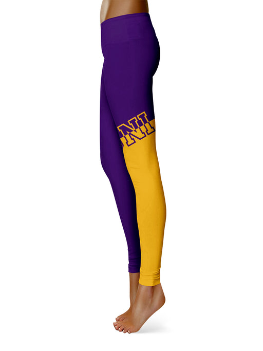 Northern Iowa Panthers Vive la Fete Game Day Collegiate Leg Color Block Women Purple Gold Yoga Leggings - Vive La Fête - Online Apparel Store