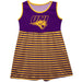 Northern Iowa Panthers Vive La Fete Girls Game Day Sleeveless Tank Dress Solid Purple Mascot Stripes on Skirt - Vive La Fête - Online Apparel Store