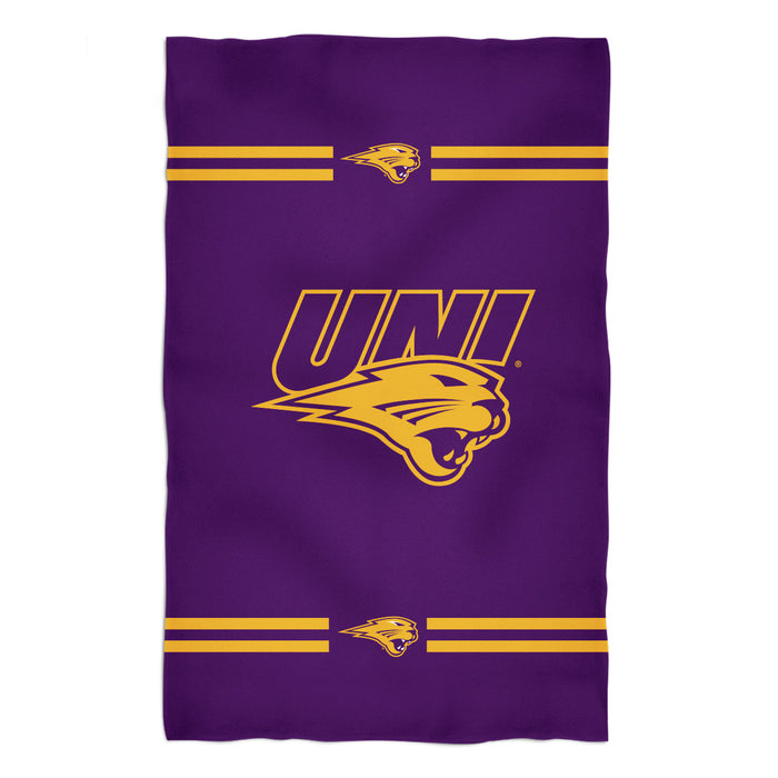 Northern Iowa Panthers Vive La Fete Game Day Absorvent Premium Purple Beach Bath Towel 51 x 32" Logo and Stripes" - Vive La Fête - Online Apparel Store