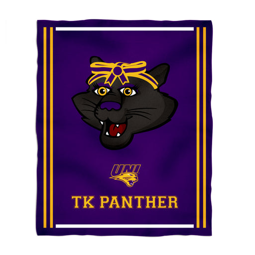 Northern Iowa Panthers Vive La Fete Kids Game Day Purple Plush Soft Minky Blanket 36 x 48 Mascot