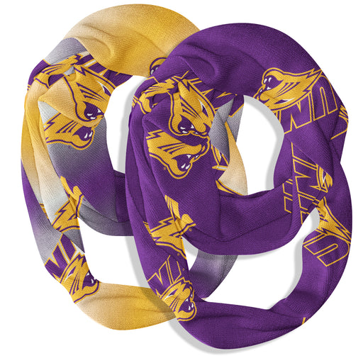 Northern Iowa Panthers Vive La Fete All Over Logo Collegiate Women Set of 2 Light Weight Ultra Soft Infinity Scarfs
