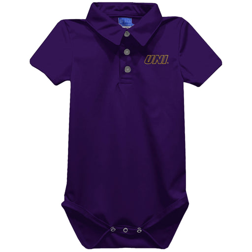 Northern Iowa Panthers Embroidered Purple Solid Knit Polo Onesie