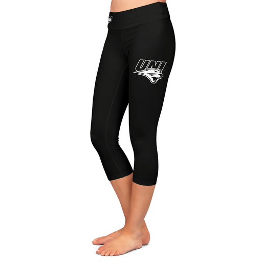 Northern Iowa Panthers Vive La Fete Game Day Collegiate Large Logo on Thigh and Waist Youth Black Capri Leggings - Vive La Fête - Online Apparel Store