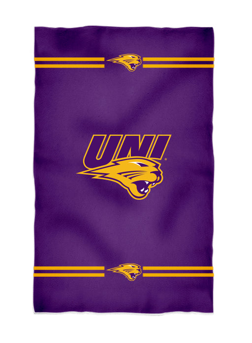 Northern Iowa Panthers Vive La Fete Game Day Absorbent Premium Purple Beach Bath Towel 31 x 51 Logo and Stripes