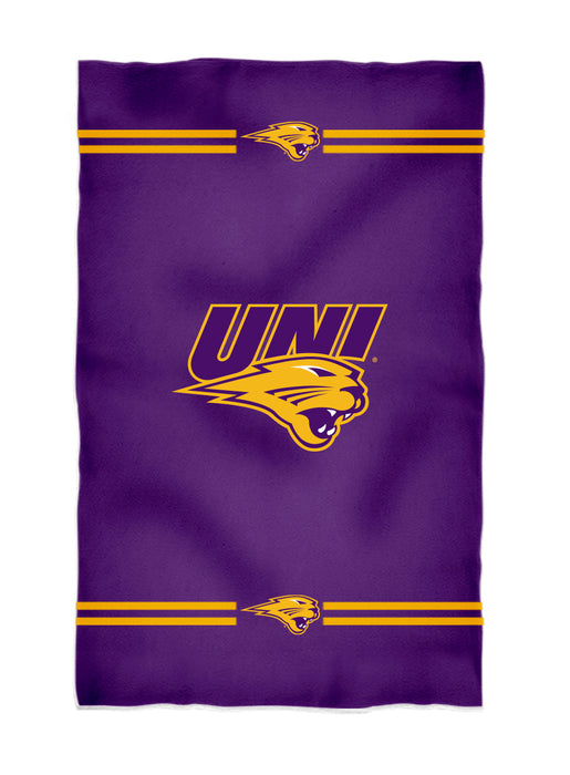 Northern Iowa Panthers Vive La Fete Game Day Absorbent Premium Purple Beach Bath Towel 31 x 51 Logo and Stripes