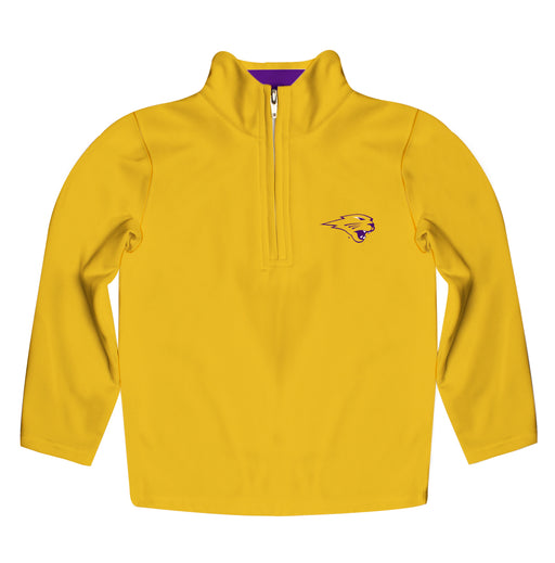 Northern Iowa Panthers  Vive La Fete Game Day Solid Gold Quarter Zip Pullover Sleeves