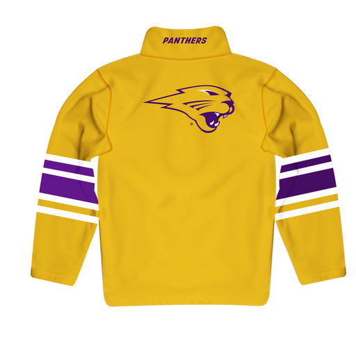 Northern Iowa Panthers Vive La Fete Game Day Gold Quarter Zip Pullover Stripes on Sleeves - Vive La Fête - Online Apparel Store