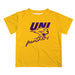Northern Iowa Panthers Vive La Fete Script V1 Gold Short Sleeve Tee Shirt