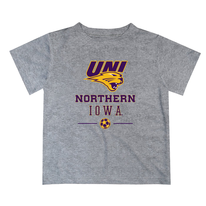 Northern Iowa Panthers Vive La Fete Soccer V1 Gray Short Sleeve Tee Shirt