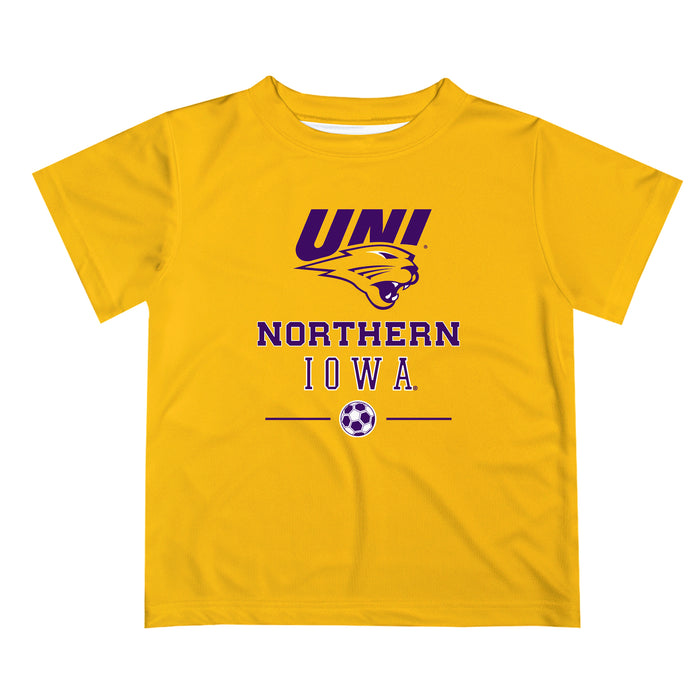Northern Iowa Panthers Vive La Fete Soccer V1 Gold Short Sleeve Tee Shirt