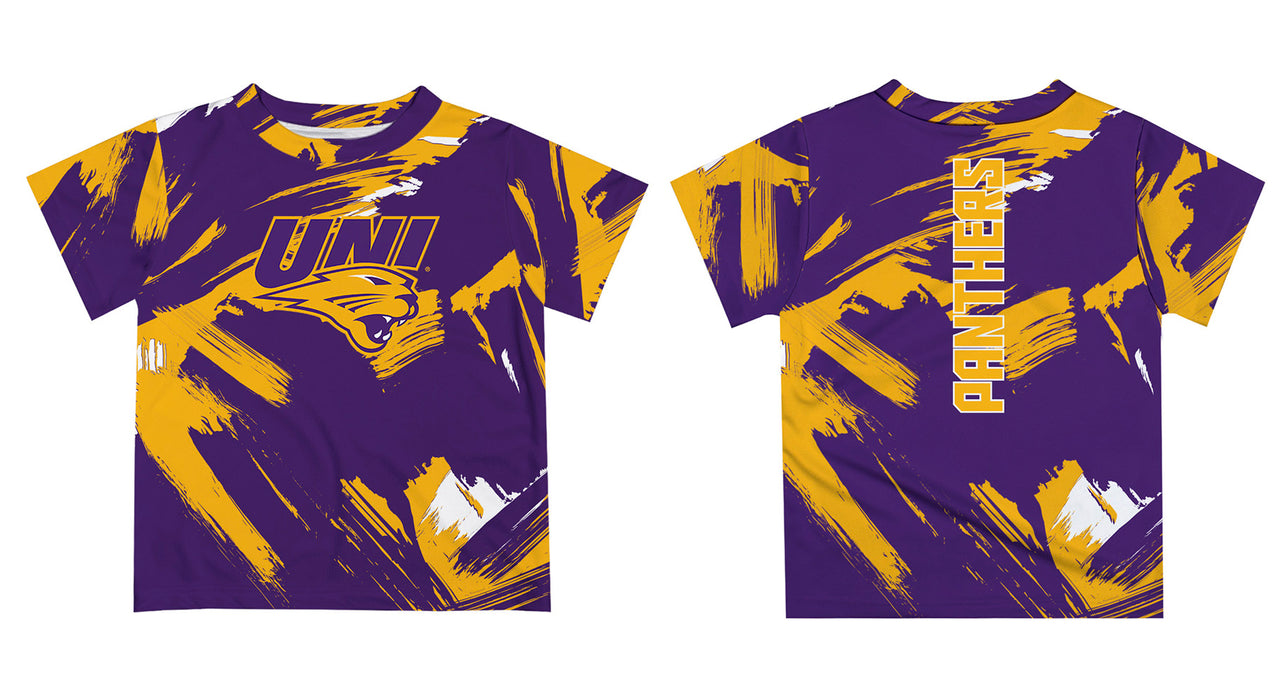 Northern Iowa Panthers Vive La Fete Boys Game Day Purple Short Sleeve Tee Paint Brush - Vive La Fête - Online Apparel Store