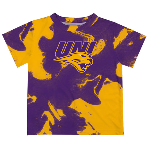 Northern Iowa Panthers Vive La Fete Marble Boys Game Day Purple Short Sleeve Tee