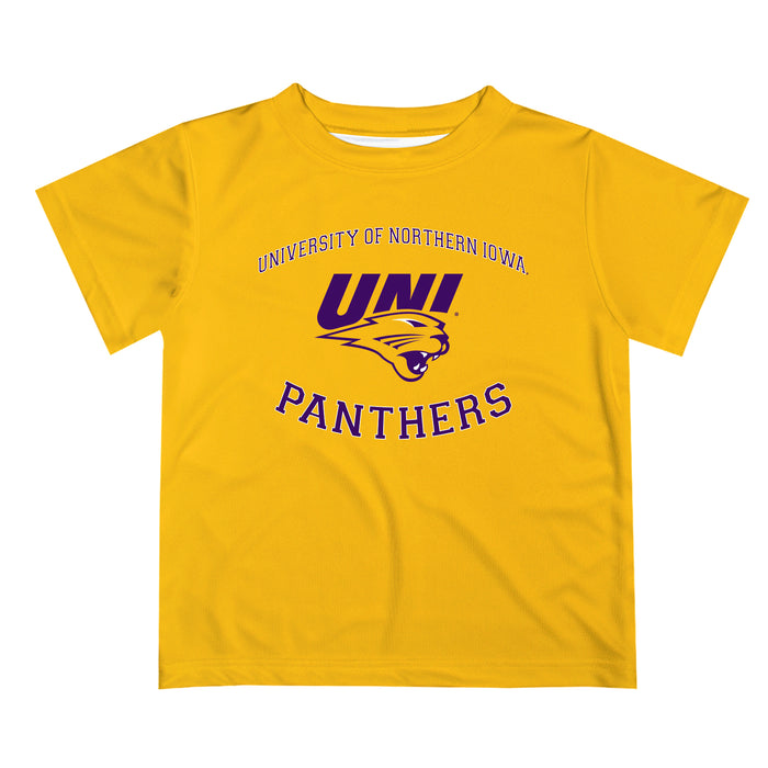 Northern Iowa Panthers Vive La Fete Boys Game Day V1 Gold Short Sleeve Tee Shirt