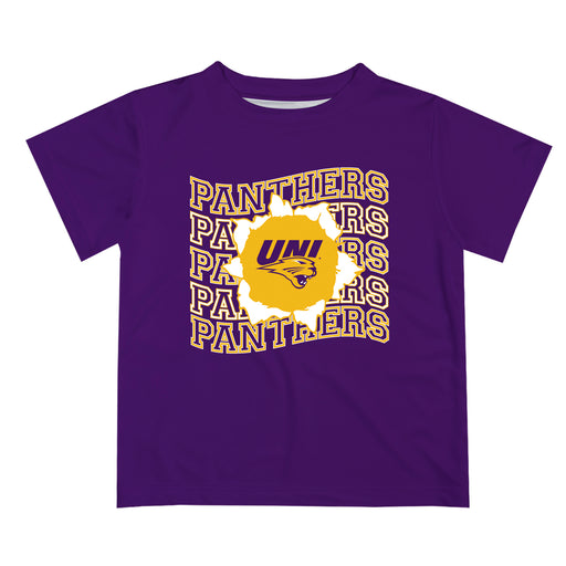 Northern Iowa Panthers Vive La Fete  Purple Art V1 Short Sleeve Tee Shirt