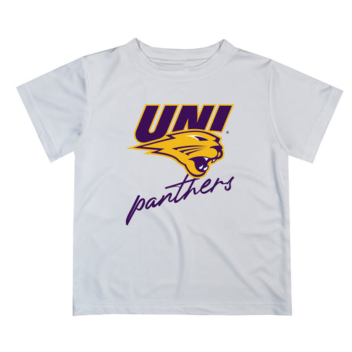 Northern Iowa Panthers Vive La Fete Script V1 White Short Sleeve Tee Shirt