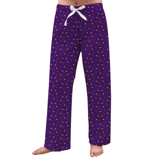 Northern Iowa Panthers Vive La Fete Game Day All Over Logo Women Purple Lounge Pants