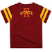 Iowa State Cyclones ISU Vive La Fete Boys Game Day Maroon Short Sleeve Tee with Stripes on Sleeves - Vive La Fête - Online Apparel Store