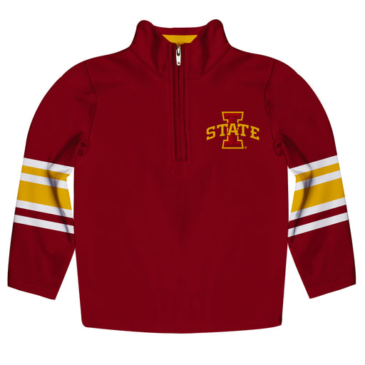 Iowa State Cyclones ISU Vive La Fete Game Day Maroon Quarter Zip Pullover Stripes on Sleeves - Vive La Fête - Online Apparel Store