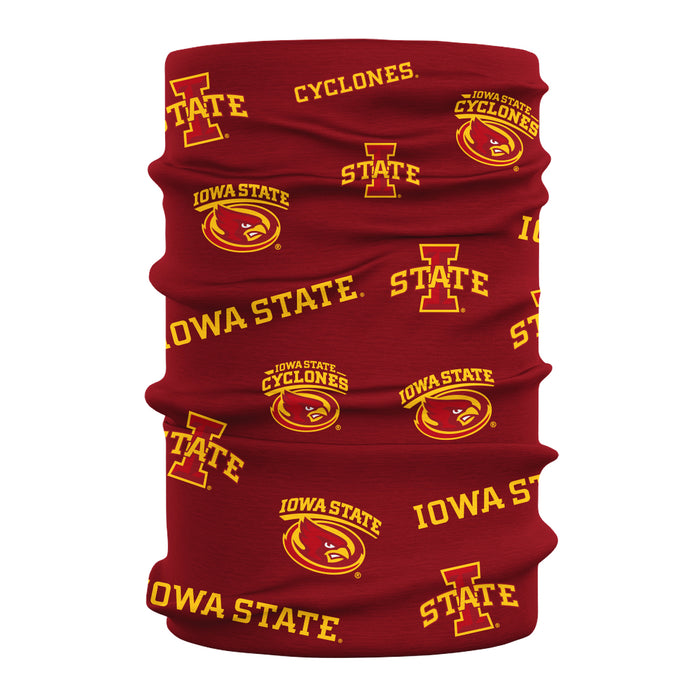 Iowa State Cyclones Vive La Fete All Over Logo Game Day Collegiate Face Cover Soft 4 Way Stretch Neck Gaiter - Vive La Fête - Online Apparel Store