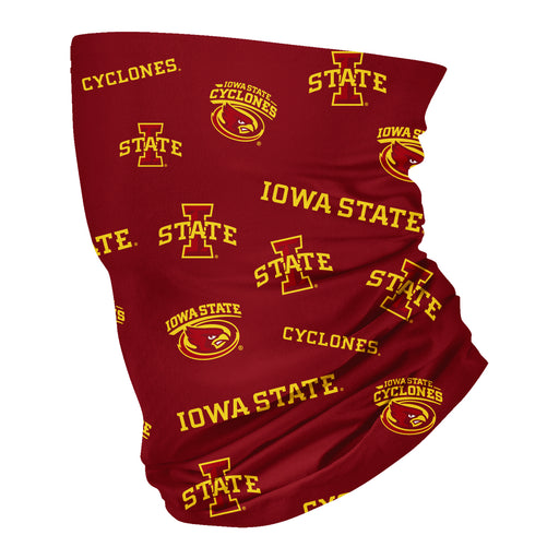 Iowa State Cyclones Vive La Fete All Over Logo Game Day Collegiate Face Cover Soft 4 Way Stretch Neck Gaiter - Vive La Fête - Online Apparel Store