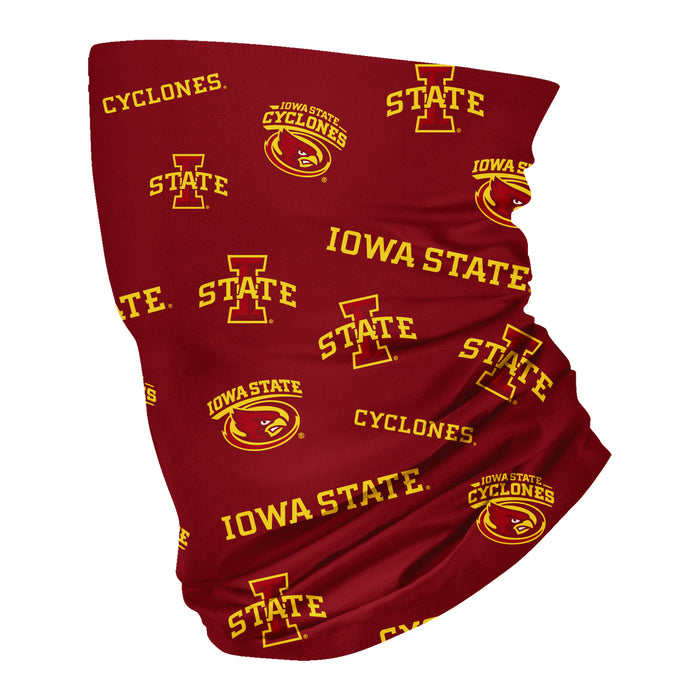 Iowa State Cyclones Vive La Fete All Over Logo Game Day Collegiate Face Cover Soft 4 Way Stretch Neck Gaiter - Vive La Fête - Online Apparel Store