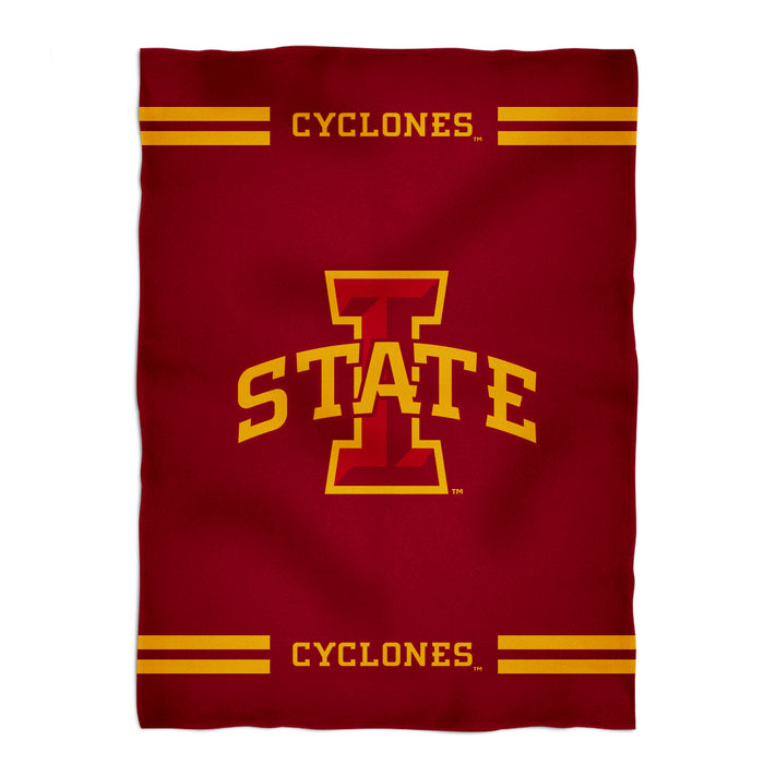 Iowa State Cyclones ISU Vive La Fete Game Day Soft Premium Fleece Maroon Throw Blanket 40" x 58” Logo and Stripes - Vive La Fête - Online Apparel Store
