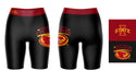 Iowa State Cyclones ISU Vive La Fete Game Day Logo on Thigh and Waistband Black and Maroon Women Bike Short 9 Inseam" - Vive La Fête - Online Apparel Store
