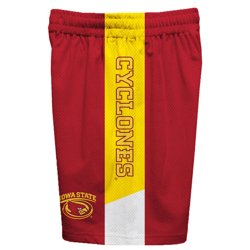 Iowa State Cyclones ISU Vive La Fete Game Day Maroon Stripes Boys Solid Gold Athletic Mesh Short - Vive La Fête - Online Apparel Store