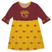 Iowa State Cyclones ISU Vive La Fete Girls Game Day 3/4 Sleeve Solid Maroon All Over Logo on Skirt