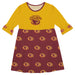 Iowa State Cyclones ISU Vive La Fete Girls Game Day 3/4 Sleeve Solid Gold All Over Logo on Skirt
