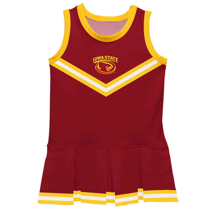 Iowa State Cyclones ISU Vive La Fete Game Day Maroon Sleeveless Cheerleader Dress