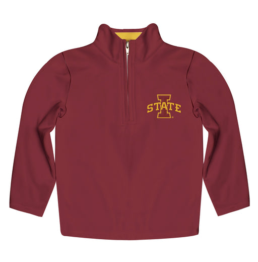 Iowa State Cyclones ISU Vive La Fete Game Day Solid Red Quarter Zip Pullover Sleeves