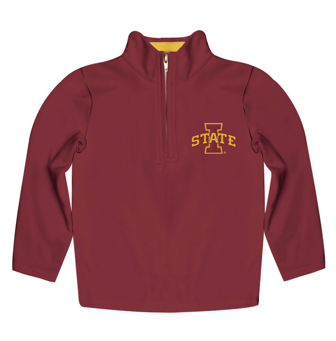 Iowa State Cyclones ISU Vive La Fete Game Day Solid Red Quarter Zip Pullover Sleeves