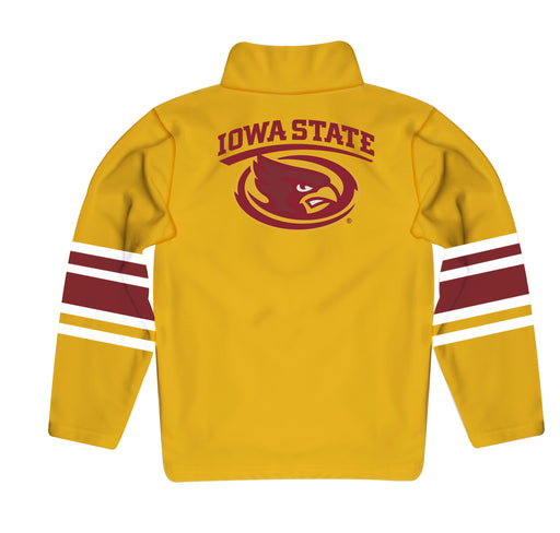 Iowa State Cyclones ISU Vive La Fete Game Day Gold Quarter Zip Pullover Stripes on Sleeves - Vive La Fête - Online Apparel Store