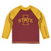 Iowa State Cyclones ISU Vive La Fete Maroon and Gold Long Sleeve Raglan Rashguard