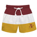 Iowa State Cyclones ISU Vive La Fete Maroon White Gold Stripes Swimtrunks V1