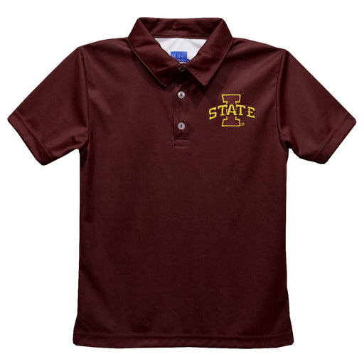 Iowa State Cyclones ISU Embroidered Maroon Short Sleeve Polo Box Shirt